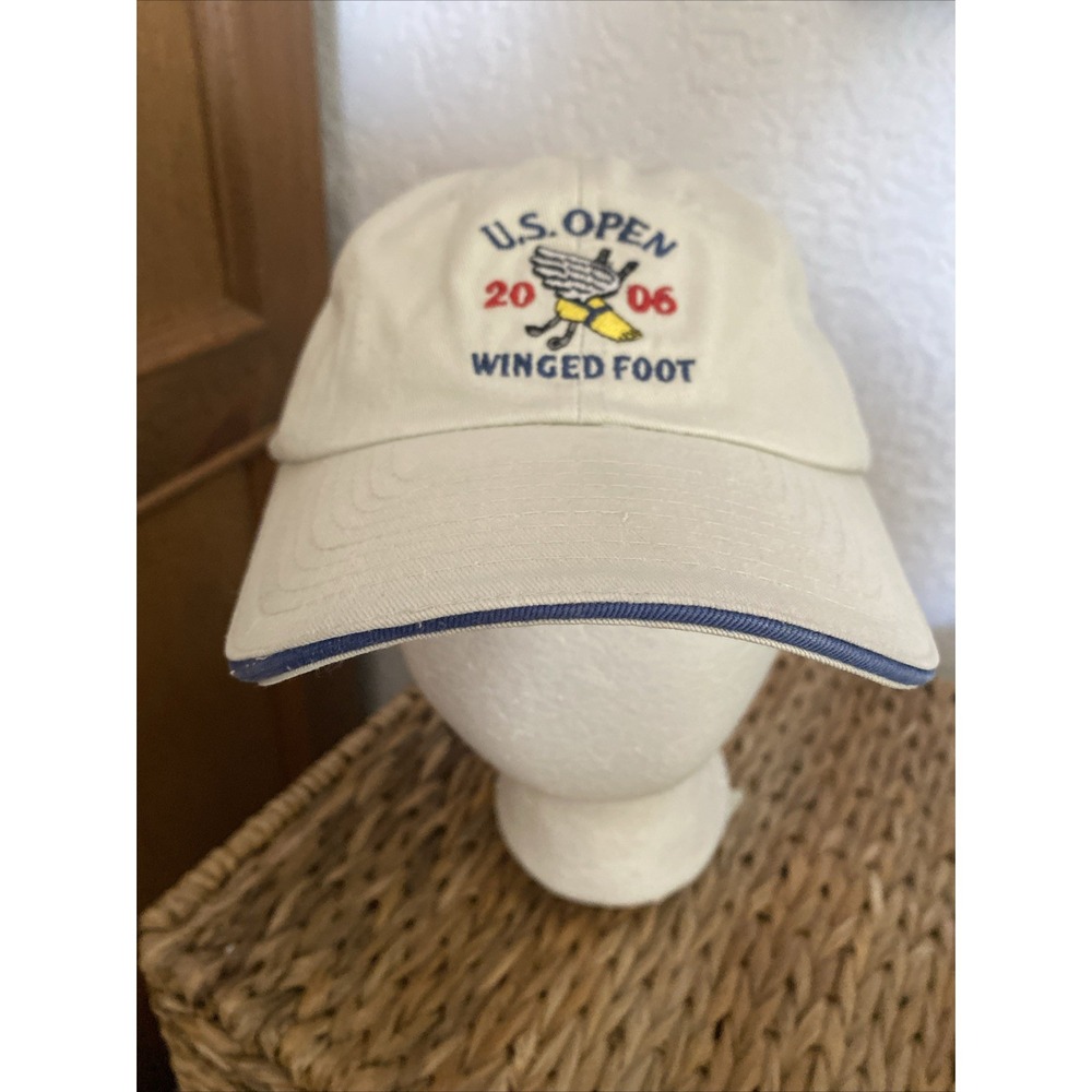 U.S. Open 2006 Winged Foot Golf Hat Cap USGA Member Adjustable Beige Vintage